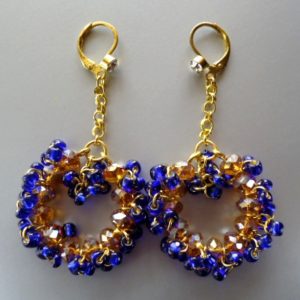 Royal Blue Fringe Earrings - HMJS