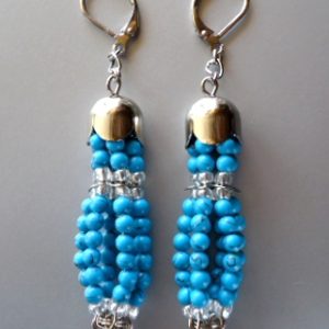 Blue Howlite Structured Earrings - HMJS