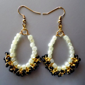 Cream Gold Hoops - HMJS