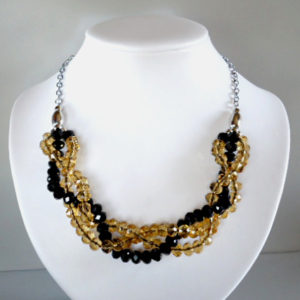 Crystal Bead Braid Necklace - HMJS