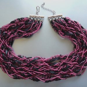 Pink and Black twist necklace - HMJS