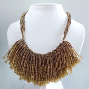 Golden Brown Tasselled Bib