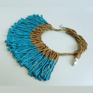 Teal Tasselled Bib