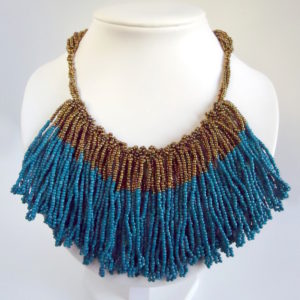Teal Tasselled Bib