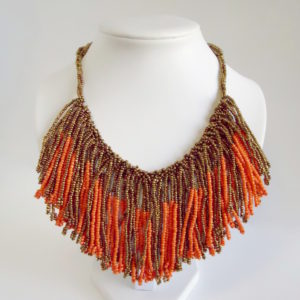 Orange Tasselled Bib