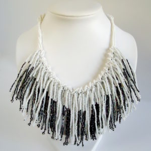 Monochrome Tasselled Bib