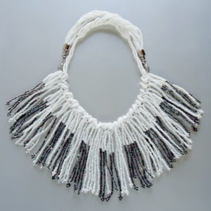 Monochrome Tasselled Bib