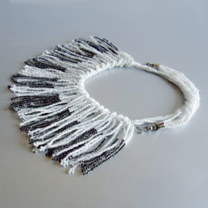 Monochrome Tasselled Bib