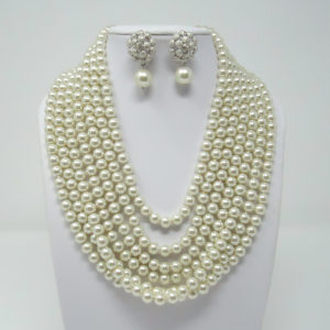 Cream Multistrand Pearl Necklace by HMJServices