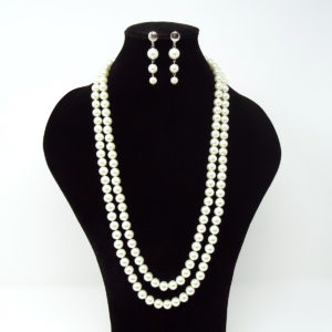 Long Cream Pearl Necklace