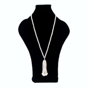 Cream Pearl Tassel Necklace by HMJServices