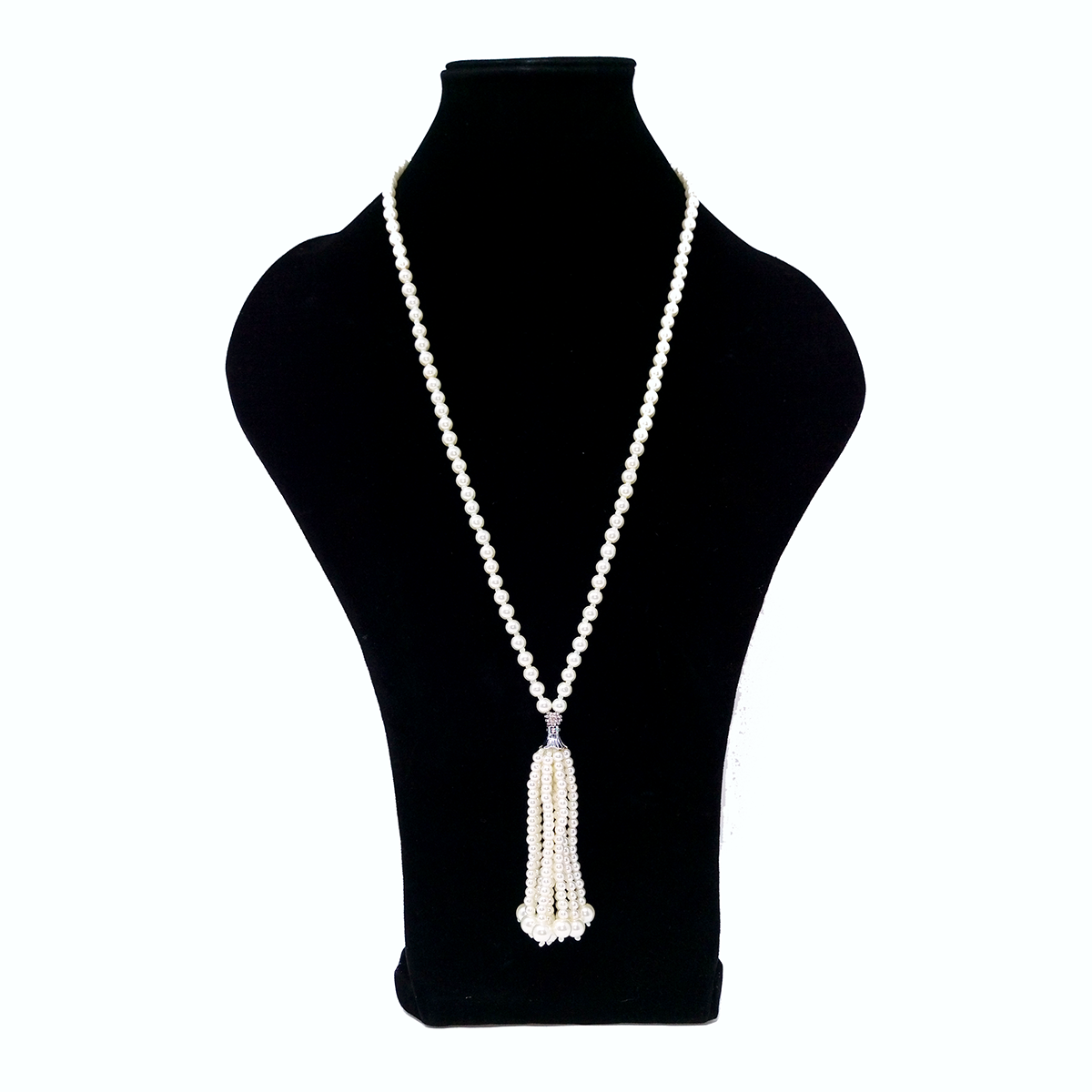 Hooplah Pearl Bead Tassel Necklace - Fabuleux Vous Jewellery