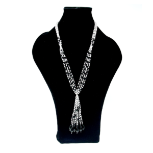 Monochrome Crystal Fringe Necklace by HMJServices