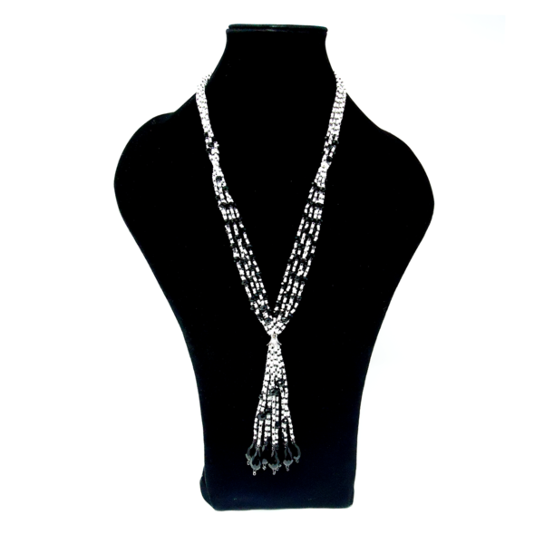 Monochrome Crystal Fringe Necklace by HMJServices