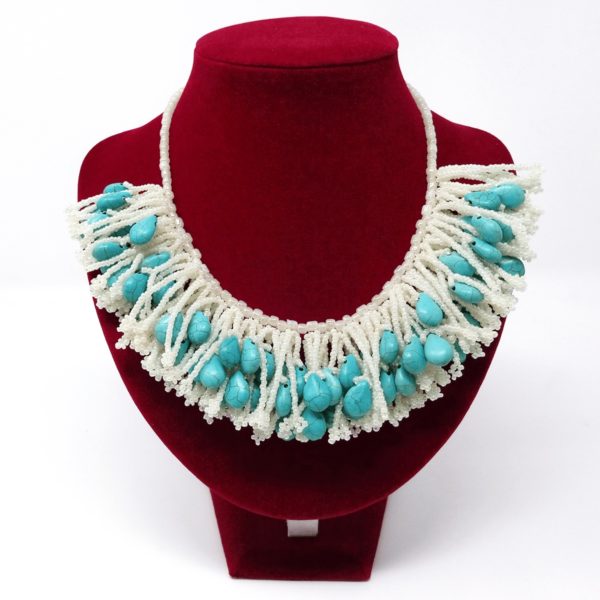 Turquoise Drops Collar Bib by HMJServices