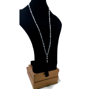Mixed Silver Pearl Silk Tassel Necklace by HMJServices