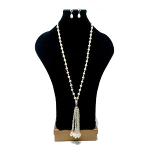 Cream Pearl Tasselled Jewellery Set by HMJServices