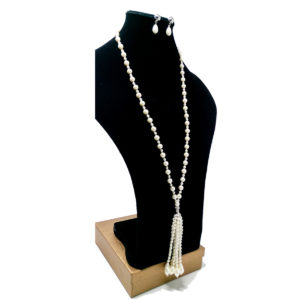 Cream Pearl Tasselled Jewellery Set by HMJServices