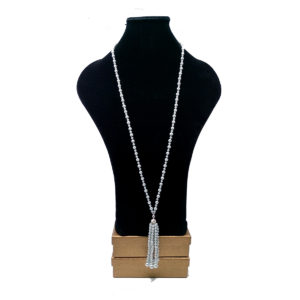 Gray Pearl Tasselled Necklace by HMJServices