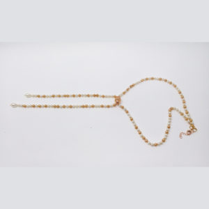 Asymmetrical Cream & Gold Pearl Necklace by HMJServices