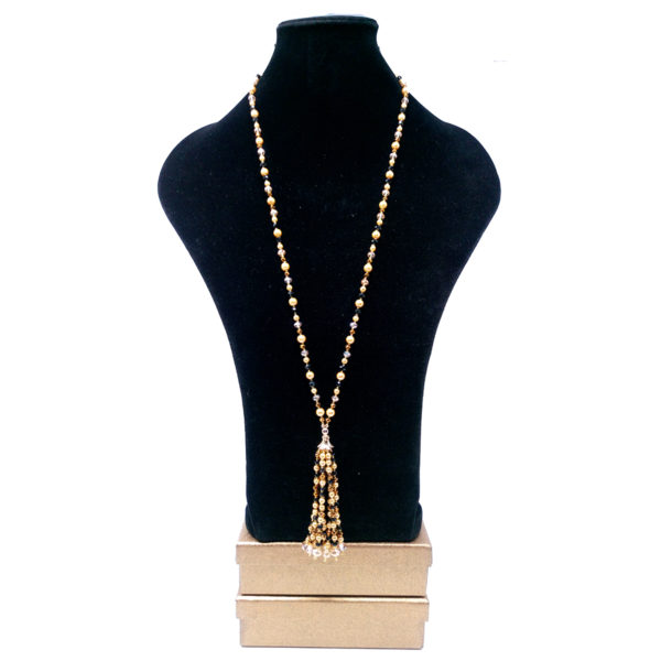 Bronzed Pearl Tassel Necklace by HMJServices