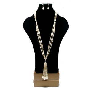 Cream Pearl 'Y' Necklace by HMJServices