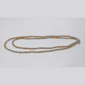 Long Layered Silver & Gold Pearl Necklace by HMJServices
