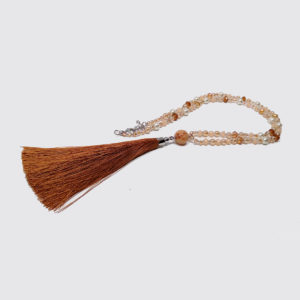 Long Brown Silk Tassel Necklace by HMJServices