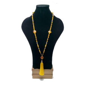 Yellow Silk Tassel Necklace by HMJServices