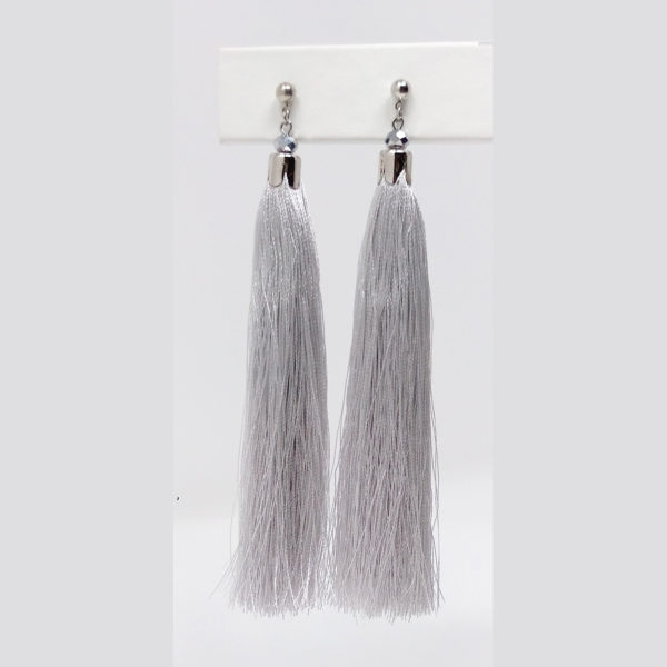 Long Silk Tassel Earrings