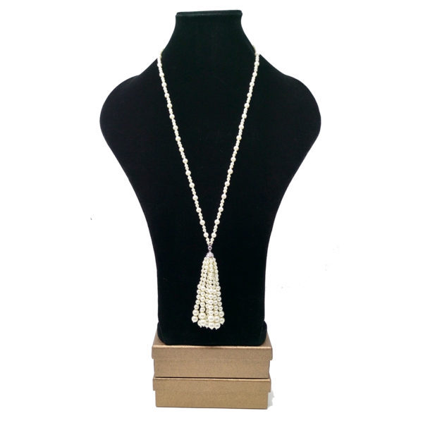 Classic Cream Pearl Tassel Necklace