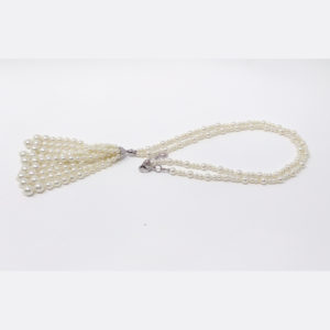 Classic Cream Pearl Tassel Necklace - Image 3