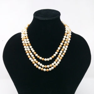 Layered Cream & Gold Pearl Necklace