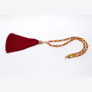 Chunky Red Silk Tassel Necklace - Image 3