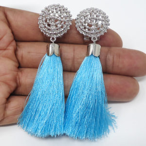 Statement Silk Tassel Earrings by HMJServices